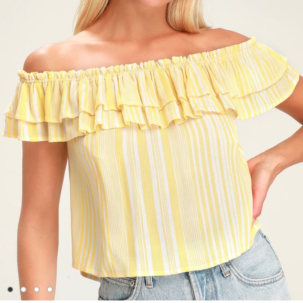 Lulus Rylee off-the-shoulder crop top